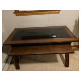 Glass wood Desk good condition 