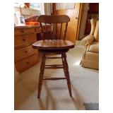 Set of 4 Swivel Wooden Bar Stools by Boling Chair Co. Siler City, NC