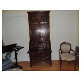 Secretary Desk from Walter E Smith, Red Mahogany, Crown Glass, Oxblood leather was $3500.00 asking $