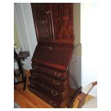 Secretary Desk from Walter E Smith, Red Mahogany, Crown Glass, Oxblood leather was $3500.00 asking $