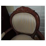 Arm Chair Navy Blue and Yellow Striped. From Walter E Smith. Was $498.00 asking $150.00