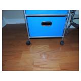 Blue rolling drawers. 16.5 W 32.5 H 11.5D $25.00
