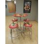 Blackhawks table and 4 stools- table is 27.5 in diameter and 43.5 inches tall. $600.00 