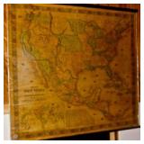 1853 Map of North America-J. Monk - Fully Restored-Archivaly Mounted