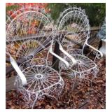 set of 4 fancy iron chairs