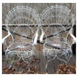 set of 4 fancy iron chairs