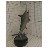 Blue marlin bronze sculpture