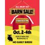 Barn Sale ~ October 2nd-4th