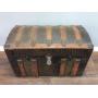 ANTIQUE STEAMER WOOD & TIN TRUNK