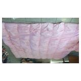 78" x 88" pink and whit comforter and two