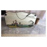 26" x 15 1/2" wall mirror with hand painted scene
