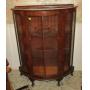 Vintage Bow Front Curio Cabinet, British Standard