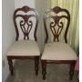 Set of 6 Dining Chairs with White Upholstery