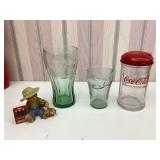 - 2 Coca Cola glasses sugar dispenser Cherished Tedd1 Two retro fondue pot sets2 Vintage fondue pots