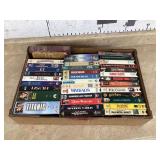 35+ MISC VHS TAPES - RECORDS CD DVD VHSBOX OF MISC MINIATURES - HOME DECOR