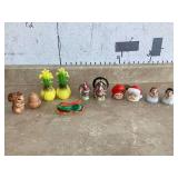 6 SETS OF SALT AND PEPPPER SHAKERSTransparent glass candle holders with candles