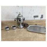 Farberware coffee set pot tray sugar creamerBOX OF PICTURE FRAMES - HOUSEHOLD MISC