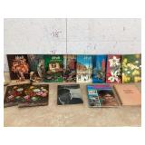 VINTAGE BOOKSBOX OF LINENS - HOUSEHOLD MISC