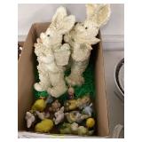 VARIOUS EASTER FIGURINESWHISKEY BARREL - HOME DECOR