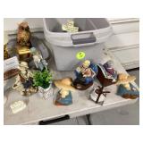 Collectible home decor itemsPortable table and suitcase