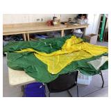 GREEN 2-PERSON TENT12 etched glass stemware pieces vintage