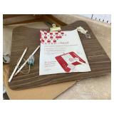 VINTAGE LAP BOARD - HOUSEHOLD MISCBLACK BEADED NECKLACE - GOLD & SILVER