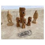 Intricate wood sculptures by Joan Marc MorinSilver necklace