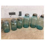 6 BLUE GLASS BALL JARS - GLASSIncludes necklace and earrings sterling silver butterfly design