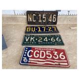 Vintage Michigan license plates patriotic bicentennial plateWHITE GOLD NECKLACE - GOLD & SILVER