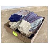 New large work gloves x 2Gold ring with light blue gemstone