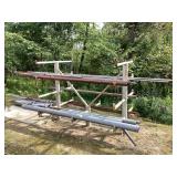 Pipe storage stand measuring 75 x 565 x 