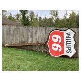 Vintage Phillips 66 double-sided porcelain sign 182 tall