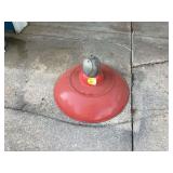 1 Title Large Red Vintage Porcelain Light Fixture - Mid Century Modern