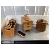Shoeshine box and supplies for polishing shoes