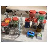 Assorted screws and nails in metal crate