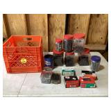 Various nails and screws in crate