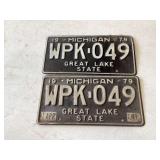 Pair of matching 1979 Michigan plates