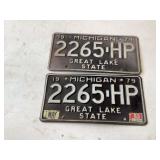 Two matching 1979 Michigan plates