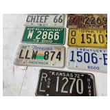 Assorted old license plates