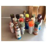 Multicolored spray paint cans