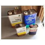 CANS OF LINSEED OIL - HOUSEHOLD MISC