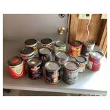 Various enamel paint and primers in cans