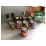 Various stains and sealants used