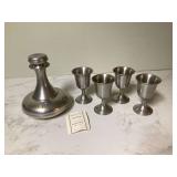 5 PIECE PEWTER SET - COLLECTIBLES