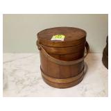 ANTIQUE SUGAR BUCKET W LID - VINTAGE