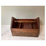 ANTIQUE WOODEN TOOLBOX - VINTAGE