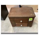 ANTIQUE WOODEN 2 DRAWER STORAGE