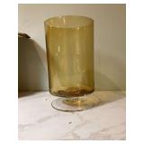 LARGE GLASS CANDLE HOLDER VASE - GLASS