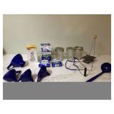 Jars lids rings funnel rack