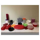 Open tote with Tupperware inside